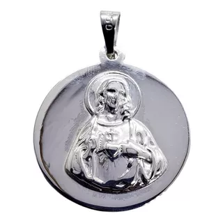 Medalla Dos Caras De Sagrado Corazon Y Virgen Del Carmen