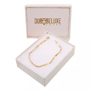 Pulsera Mujer Singapur 2mm Plata Baño Oro24k Duodeluxejoyas®