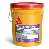 Membrana Líquida Sikafill 100 Para Techos Blanco Balde 4 Kg Acabado Mate