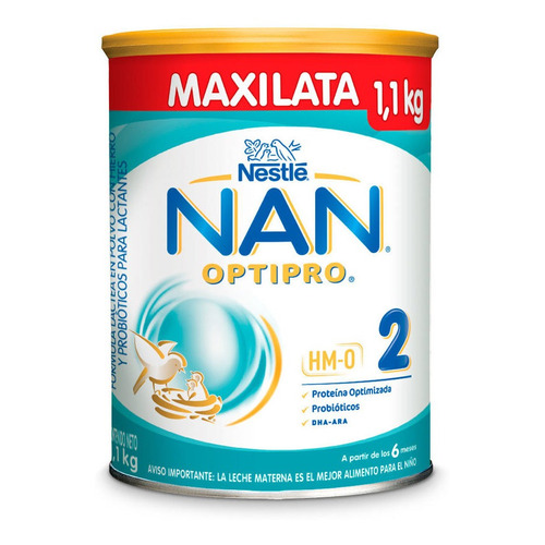 Leche de fórmula en polvo sin TACC Nestlé Formulas Nan Optipro en lata de 1 de 1.1kg - 6  a 12 meses