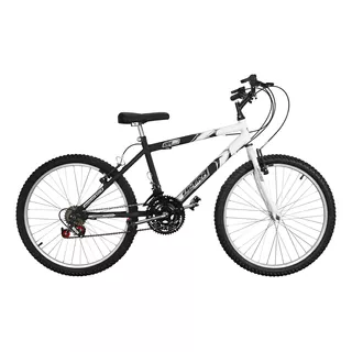 Bicicleta Aro 24 Ultra Bikes Masculina Bicolor 18 Marchas Cor Preto-fosco/branco