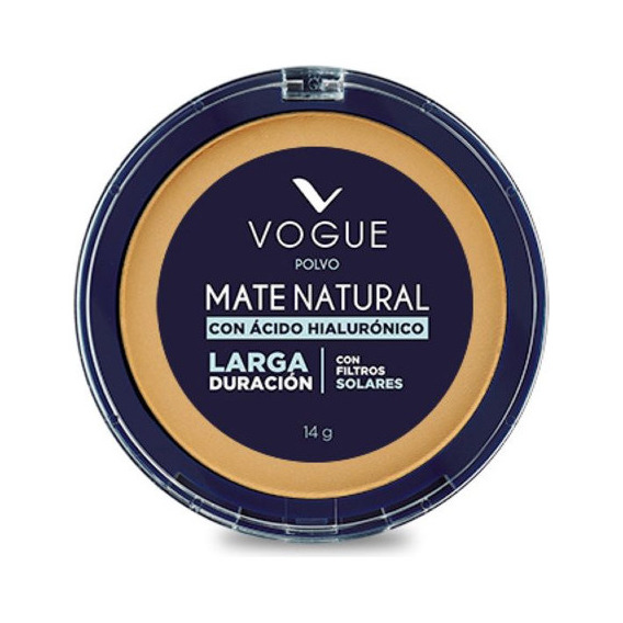 Base de maquillaje en polvo Vogue Mate Natural Polvo Compacto Polvo Compacto Vogue Mate Natural De Larga Duración tono aceituna
