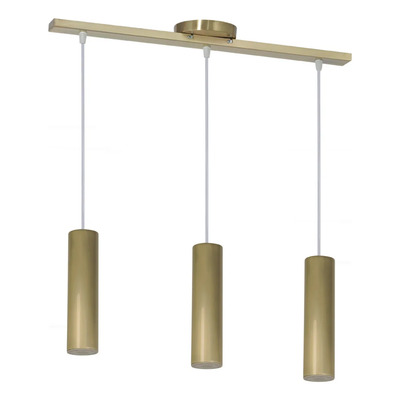 Lampara Colgante Cilindro 3 Luces Gu10 20 Cm Apto Led Oro Oro Mate