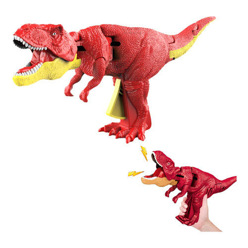 Zazaza Juguete Dinosaurio Con Luz Y Efecto De Sonido En Caja Color Rojo