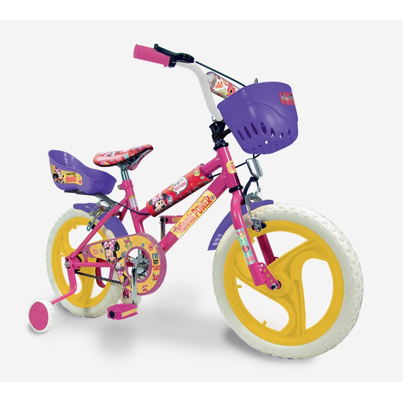 Bicicleta Infantil Minnie Niños Unibike Rodado 16 Color Violeta