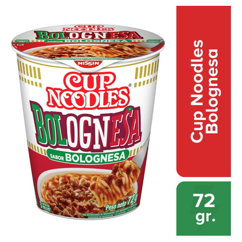 Fideos Nissin Cup Noodles Bolognesa 72 Gr.