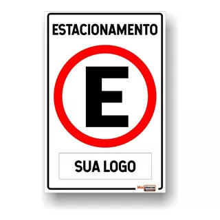 Placa Estacionamento Personalizado Vertical Pvc 3un 20x30cm