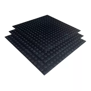 Kit 10 Piso Pastilhado 50x50cm Piso Moeda Bolha Preto