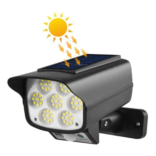 Foco Solar Tipo Camara+sensor D Movimiento+control Remoto Color de la carcasa Negro Color de la luz Blanco frío