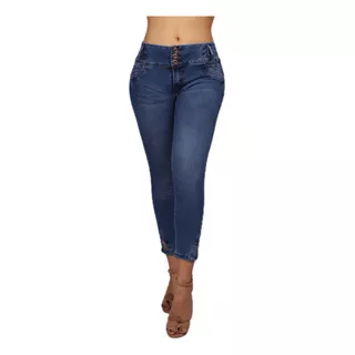 3 Pantalónes Colombianos Push Up Mezclilla Dama Stretch