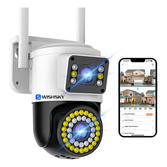 Cámara De Seguridad Vigilancia Wifi Exterior 8mp Doble Lente