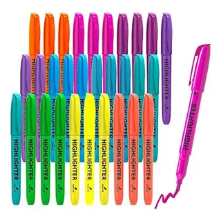 Lelix Paquete De 30 Resaltadores, 10 Colores Brillantes, Pun