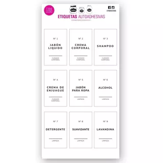 Etiquetas Limpieza Y Cuidado Personal Para Envases Y Frascos