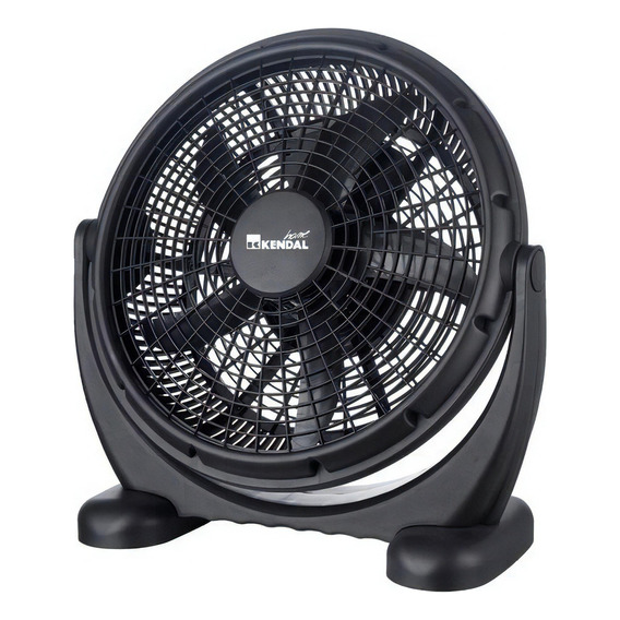 Ventilador de piso Kendal KF-16B negro con 5 aspas de  plástico, 16" de diámetro 220 V