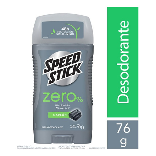 Desodorante En Barra Speed Stick Zero Carbón 76g