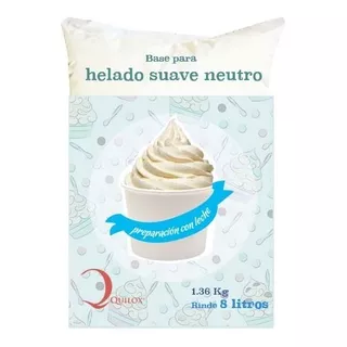 Base En Polvo P/ Helado Suave Cremoso Neutro 10 Bolsas/80 L