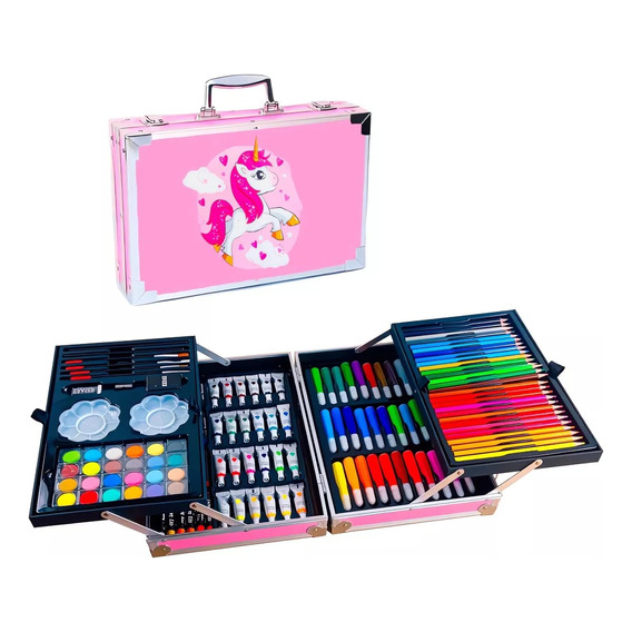 Set Kit Arte De Lujo Dibujo Maleta Metálica X 145pcs