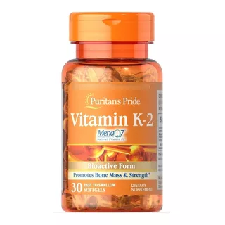 Vitamina K2 100mcg 30 Capsulas Blandas / Puritans Pride Sabor Natural