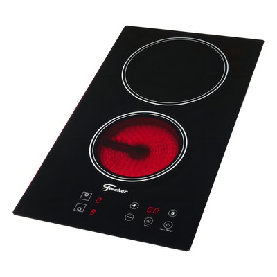 Fogão Cooktop Fischer 73474 Touch 2q Elétrico Mesa Vitrocerâmica Wt Cor Preto 220v