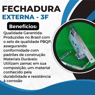 Fechadura Residencial Cromada Externa Porta Quarto E Cozinha