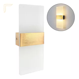 Arandela Quarto Dourada Acrilico Jateado Cabeceira lup95 Cor Dourado Escovado 110v/220v