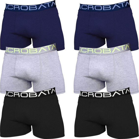 Pack X6 Boxer Acróbata 5086 De Algodón & Lycra Liso 