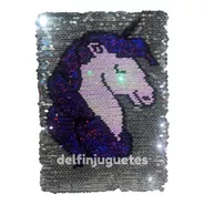 Cuaderno Diario Unicornio Pony Lentejuelas Reversible 72 Hjs