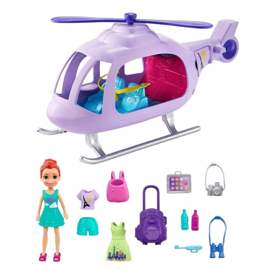 Polly Pocket Super helicóptero De Viaje