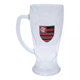 Caneca Vidro Bola Futebol 630ml - Flamengo