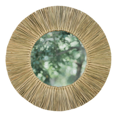 Espejo Circular Seagrass Diseño 60cm Natural Sm01