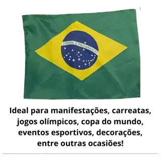 Kit 12 Bandeira Brasil Torcedor De Tecido Poliéster 30x40 Cm