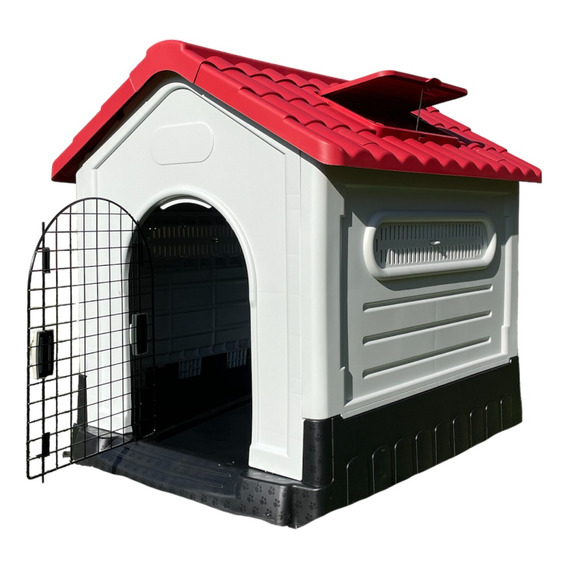 Casa Con Puerta Para Perros Grande 105x88x99 Cm De Plástico 