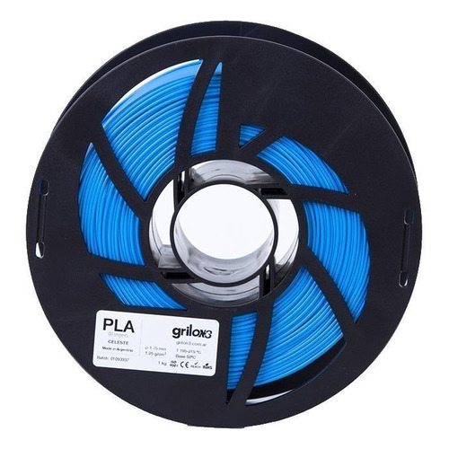 Filamento 3D PLA Grilon3 de 1.75mm y 1kg celeste