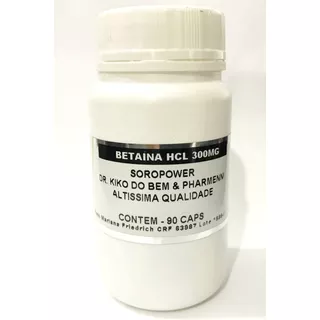 Cloridrato De Betaína Hcl 90 Cápsulas De 300 Mg Original Kit