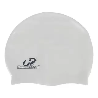 Touca De Natação Colorida Silicone Lisa Hammerhead Cor Branco (slim) Desenho Do Tecido Liso Tamanho U