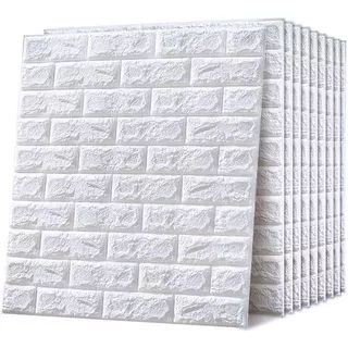 Pack X 10 Placas Revestimiento Pared Adhesivo Piedra Blanco