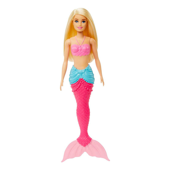 Barbie Fantasía Muñeca Sirena Aleta Rosa Con Azul