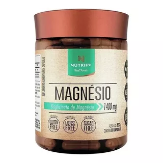 Magnésio Bisglicinato De Magnésio 1400mg 60 Cápsulas Nutrify