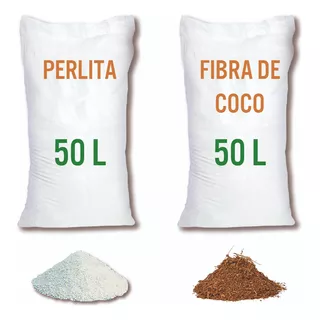  Fibra De Coco + Perlita 50 Litros C/u Sustratos Pack