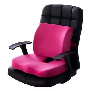 Cojin Lumbar Ergonomico Y Asiento De Viscoelástica Almohadón Color Fucsia Diseño De La Tela 1