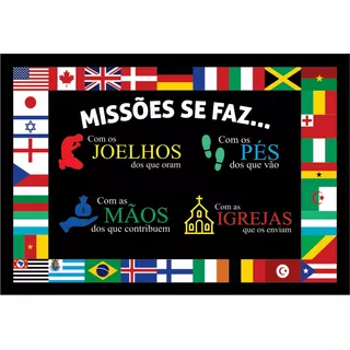 Bandeira 4 Pilares De Missões 1,50 X 1,00 Em Tecido