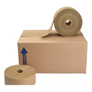 10 Rollos Cinta Engomada Para Empaque De Papel Kraft 72x65