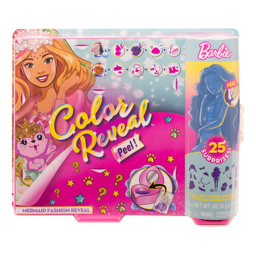 Muñeca Barbie Color Reveal Peel Con 25 Sorpresas Y Transform