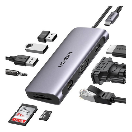 Hub Adaptador Usb C 10 En 1 Dock Macbook Pro Pc iPad/ Ugreen