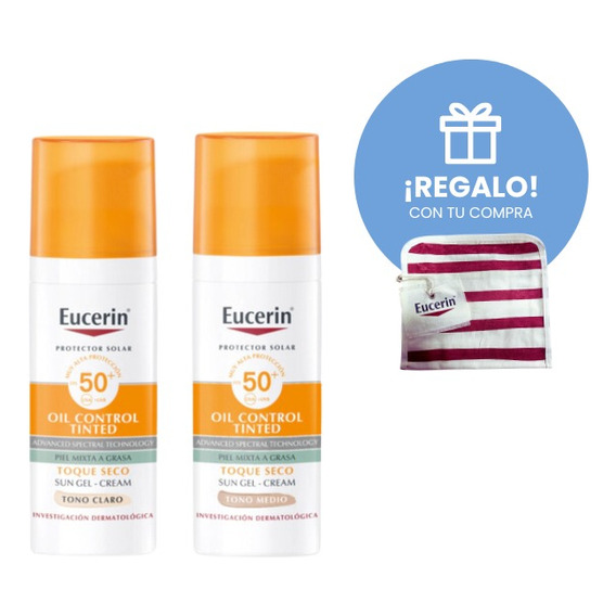 Combo Eucerin Proteccion Solar Toque Seco Tono Claro X 2 Uni