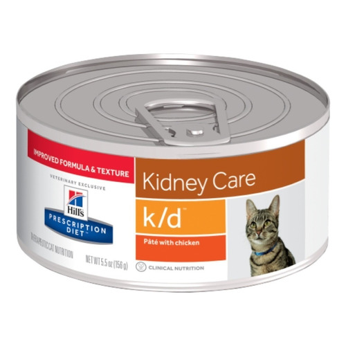 Alimento Hill's Prescription Diet Kidney Care Feline k/d para gato adulto sabor paté con pollo en lata de 5.5oz