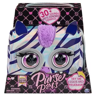 Purse Pets Bolsa Interactiva Metálica Zebra 30 Sonidos