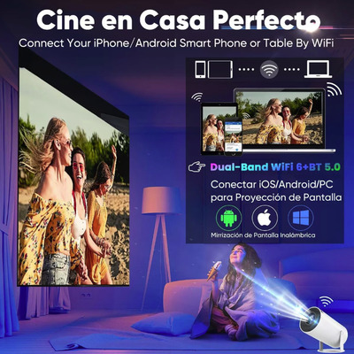 Proyector Smart Wifi Bluetooth Android 4k Hd Cine Mini