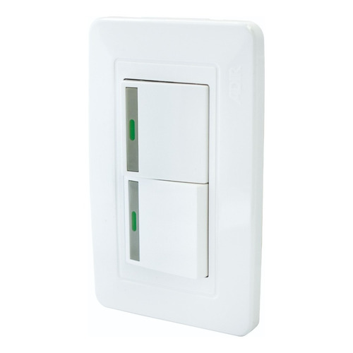 Placa 2 Apagadores Sencillo Cuerpo Abs Adir 4403 Color Blanco