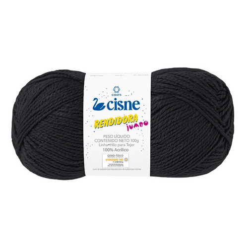 Lana Cisne Rendidora Jumbo X 5 Ovillos - 500gr Por Color Color Negro 1000n